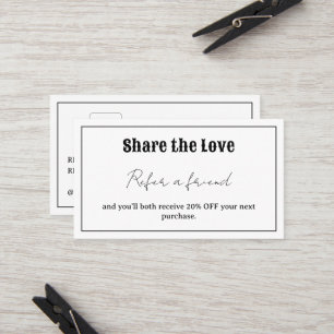 Retro Typography Share the Love Referral Card