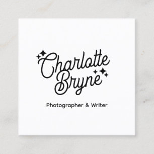 Retro Typography Square Business Card