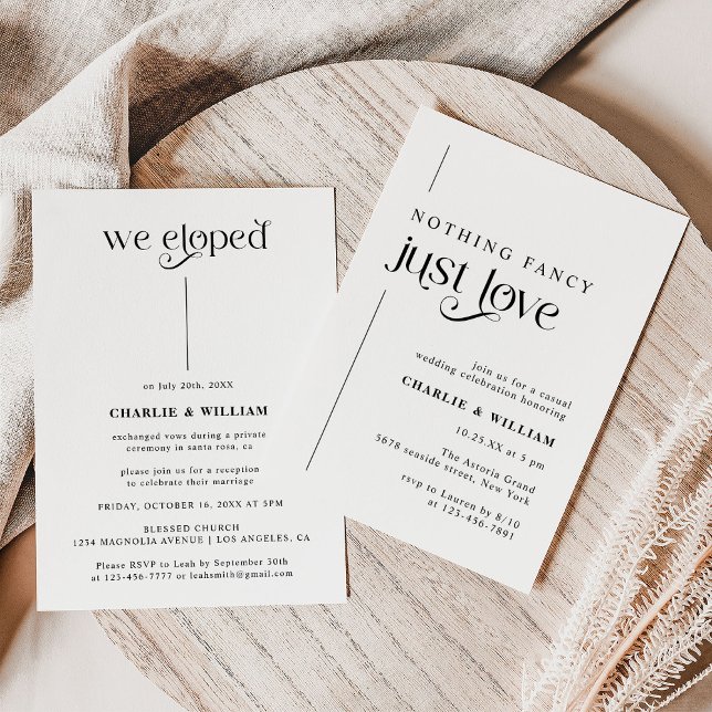 Retro Typography We Eloped Elopement Invitation (Creator Uploaded)