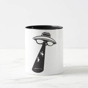 Retro UFO Abduction Graphic Alien Sci-Fi  Mug