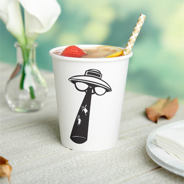 Retro UFO Abduction Graphic Alien Sci-Fi  Paper Cups (Creator Uploaded)