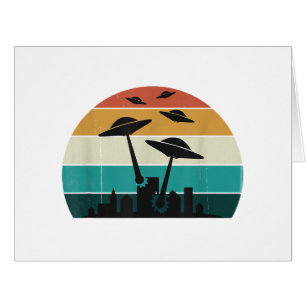 Retro UFO Attack Sunset - Cool Vintage Flying Sauc