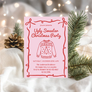 Retro Ugly Christmas Sweater Party Invitation