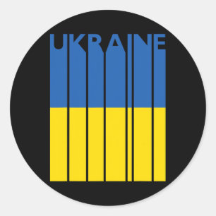 Retro Ukrainian Gift Souvenir vintage Ukraine Flag Classic Round Sticker