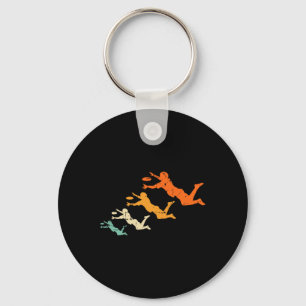 Retro Ultimate Frisbee Player Vintage Disc Ultimat Keychain