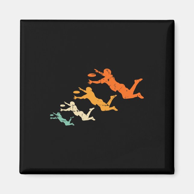 Retro Ultimate Frisbee Player Vintage Disc Ultimat Magnet (Front)