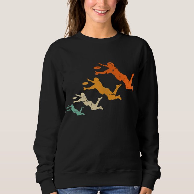 Retro Ultimate Frisbee Player Vintage Disc Ultimat Sweatshirt (Front)