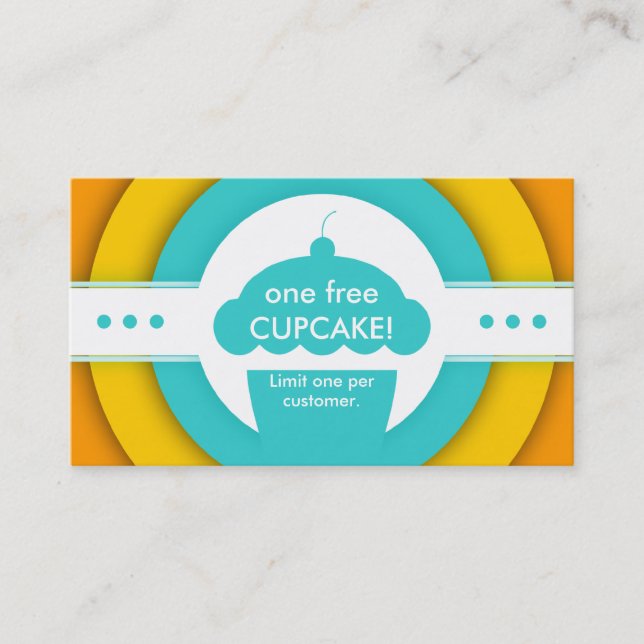 rétro UN coupon CUPCAKE GRATUIT (Devant)