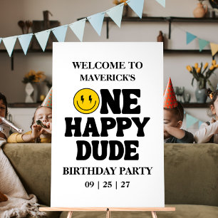 Rétro Un Garçon Heureux Sourire Visage Joyeux 1er