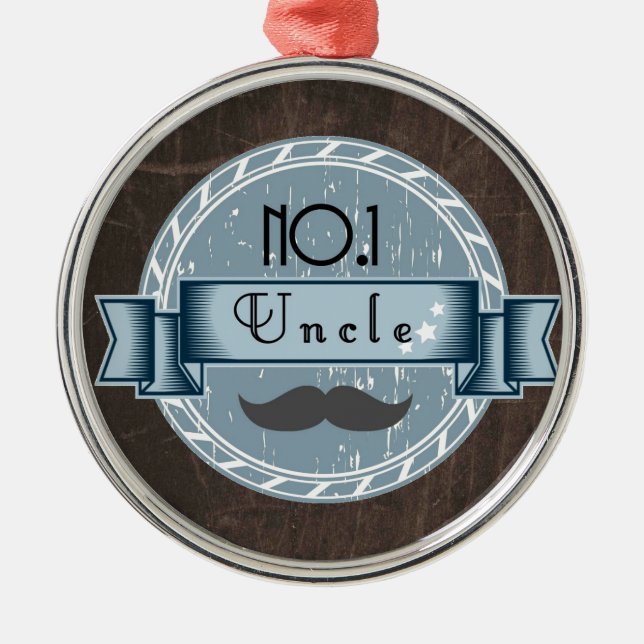 Retro UNCLE award Metal Ornament (Front)