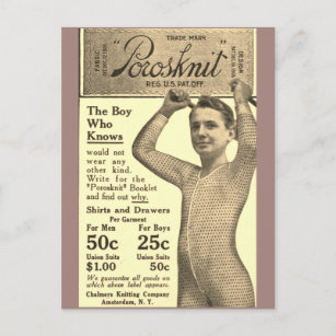 Vintage Pin-Up Girl Underwear Bra Ad Postcard