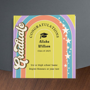 Retro Uni Grad   congratulation   photo   square Holiday Card