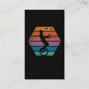 Retro Unicycle Juggling Circus Artist Juggler Business Card