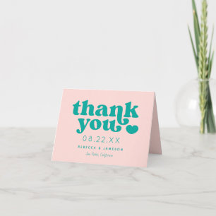 Retro Union rose et Carte de remerciements Mariage