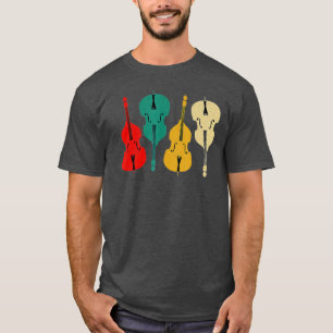 Retro Upright Bass  String Double Bass Vintage Gif T-Shirt
