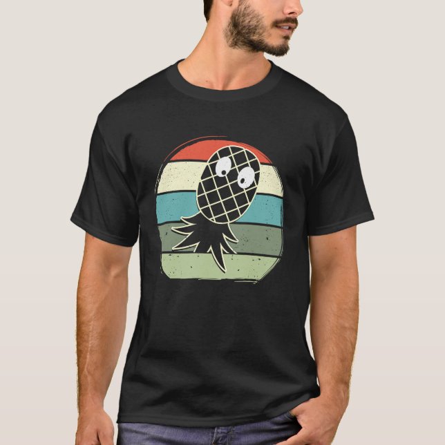 Retro Upside Down Pineapple Funny Swinger Men Wome T-Shirt (Front)