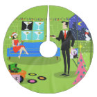 Retro Urban Christmas Couple Christmas Tree Skirt