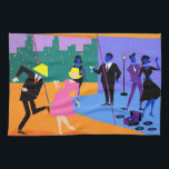 Retro Urban Rooftop Party Kitchen Towel<br><div class="desc">This Retro Urban Rooftop Party Kitchen Towel is intoxicating in its detail. The cartoon design features the type of wildly sophisticated cocktail party that is normally only seen in movies from the 1960s. There is a lot for the partygoers to take in. From the comfort of a penthouse apartment, guests...</div>