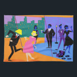 Retro Urban Rooftop Party Kitchen Towel<br><div class="desc">This Retro Urban Rooftop Party Kitchen Towel is intoxicating in its detail. The cartoon design features the type of wildly sophisticated cocktail party that is normally only seen in movies from the 1960s. There is a lot for the partygoers to take in. From the comfort of a penthouse apartment, guests...</div>