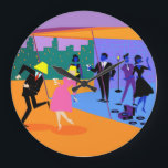 Retro Urban Rooftop Party Wall Clock<br><div class="desc">This Retro Urban Rooftop Party Wall Clock is intoxicating in its detail. The cartoon design features the type of wildly sophisticated cocktail party that is normally only seen in movies from the 1960s. There is a lot for the partygoers to take in. From the comfort of a penthouse apartment, guests...</div>