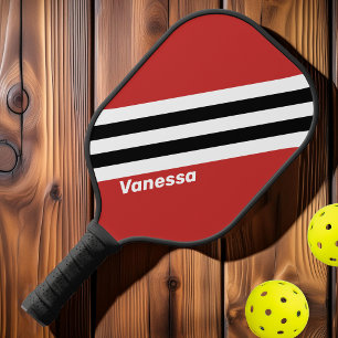 Retro Urban Zebra Stripes with Name Pickleball Paddle