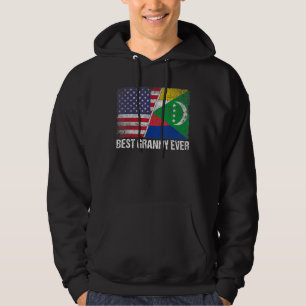 Retro Us Comoros Flag Best Granny Ever Mother's D Hoodie