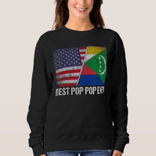 Retro Us Comoros Flag Best Pop Pop Ever Father's Sweatshirt