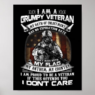 Retro US Flag Veteran Day Dont Mess With My Flag P Poster