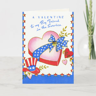Retro US Military Valentine's Day Card