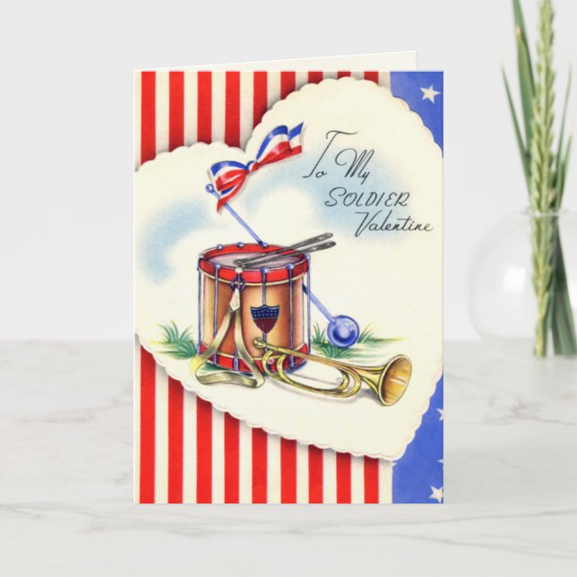 Retro US Military Valentine's Day Card (Front)