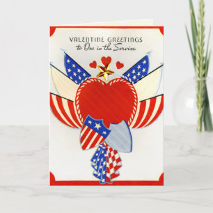 Retro US Military Valentine's Day Card
