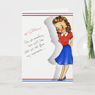 Retro US Military Valentine's Day Card
