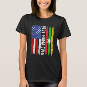 Retro Us Myanmar Flag Best Mama Ever Mother's Day T-Shirt