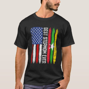 Retro Us Myanmar Flag Best Stepmom Ever Mother's T-Shirt