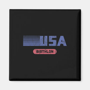 Retro Usa 2022 Team American Biathlon Vintage Magnet
