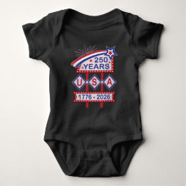 Retro USA 250th Anniversary Marquee Sign 1776-2026 Baby Bodysuit