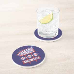 Retro USA 250th Anniversary Marquee Sign 1776-2026 Coaster