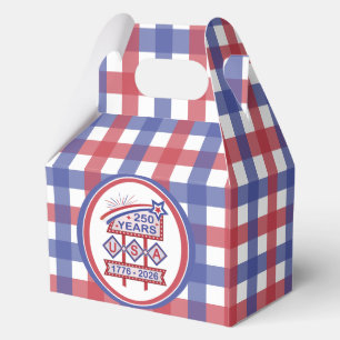 Retro USA 250th Anniversary Marquee Sign 1776-2026 Favor Box