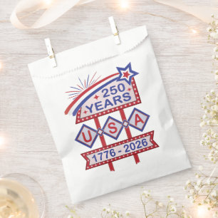Retro USA 250th Anniversary Marquee Sign 1776-2026 Favour Bag