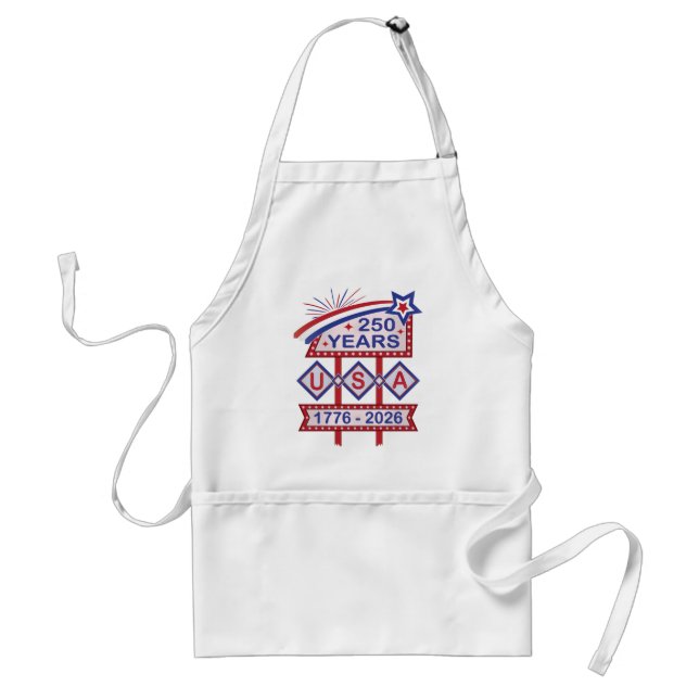Retro USA 250th Anniversary Marquee Sign 1776-2026 Standard Apron (Front)