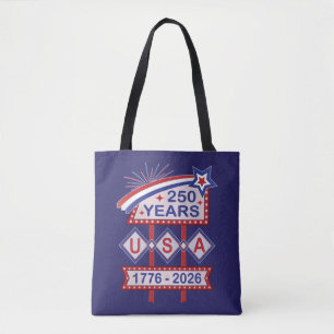 Retro USA 250th Anniversary Marquee Sign 1776-2026 Tote Bag