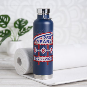 Retro USA 250th Anniversary Marquee Sign 1776-2026 Water Bottle