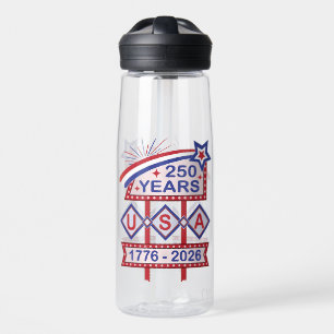 Retro USA 250th Anniversary Marquee Sign 1776-2026 Water Bottle