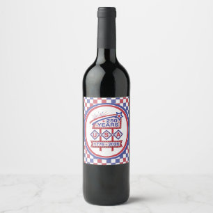 Retro USA 250th Anniversary Marquee Sign 1776-2026 Wine Label
