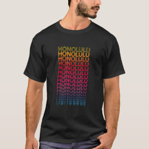 Retro Usa Colourful City Nostalgic Honolulu T-Shirt