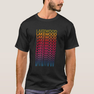 Retro Usa Colourful City   Nostalgic Lakewood T-Shirt