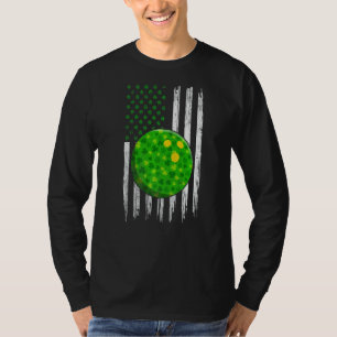 Retro Usa Flag Bowling Shamrock Sports St Patrick T-Shirt