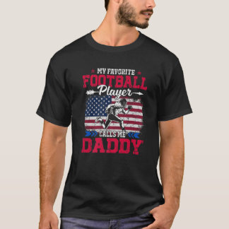 Retro USA Flag Football Player Calls Me Daddy 4th T-Shirt