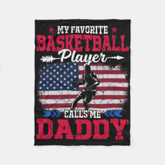 Retro Usa Flag Sketll Player Calls Me Daddy 4th Ju Fleece Blanket