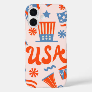 Retro USA Parade – 4th of July iPhone 16 Case